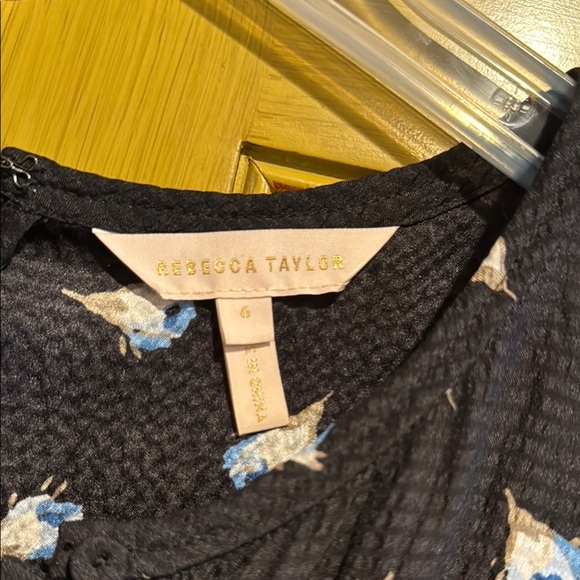 Beautiful Silk NWOT Rebecca Taylor Black Floral Dress  Size 6 - Picture 5 of 12